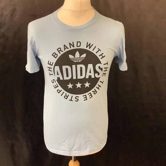 Other - Adidas Crew Neck T Shirt - Size S - Blue & Black - Cotton - Trefoil - P2P 18”